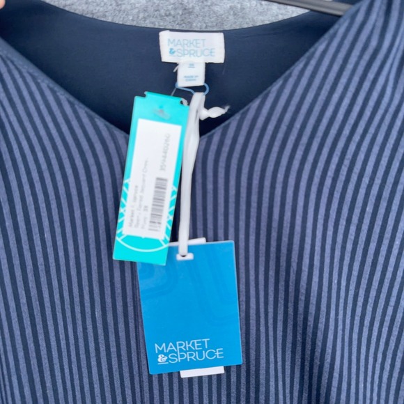 Market & Spruce Navy Striped Tiered Babydoll Dress 3X WE-WGW70011-PL NWT - Picture 5 of 7